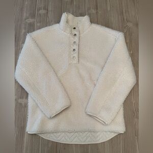 Athleta Cream Sherpa Pullover